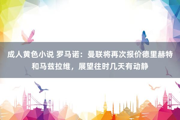 成人黄色小说 罗马诺：曼联将再次报价德里赫特和马兹拉维，展望往时几天有动静