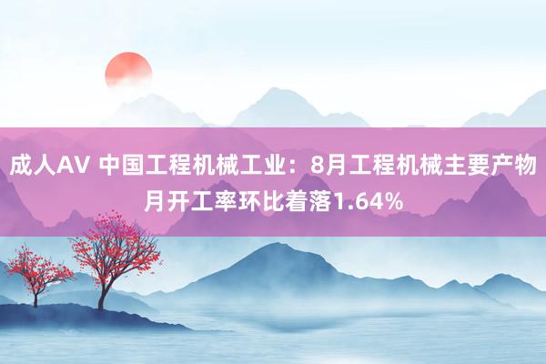 成人AV 中国工程机械工业：8月工程机械主要产物月开工率环比着落1.64%