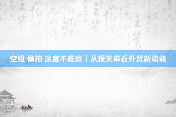 空姐 偷拍 深度不雅察丨从报关单看外贸新动能