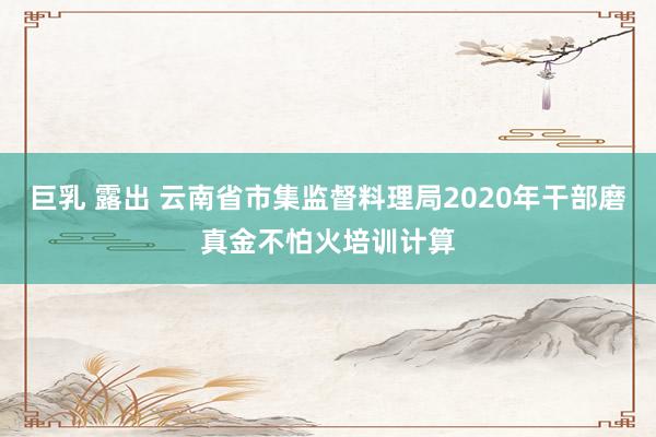 巨乳 露出 云南省市集监督料理局2020年干部磨真金不怕火培训计算